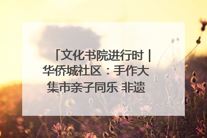 文化书院进行时｜华侨城社区：手作大集市亲子同乐 非遗传承暖邻心