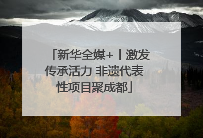 新华全媒+丨激发传承活力 非遗代表性项目聚成都
