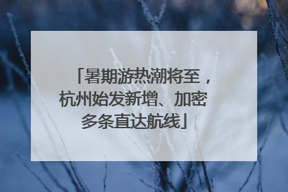暑期游热潮将至，杭州始发新增、加密多条直达航线