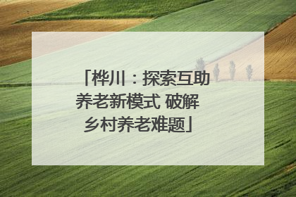 桦川：探索互助养老新模式 破解乡村养老难题