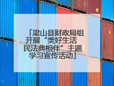 梁山县财政局组开展“美好生活 民法典相伴”主题学习宣传活动