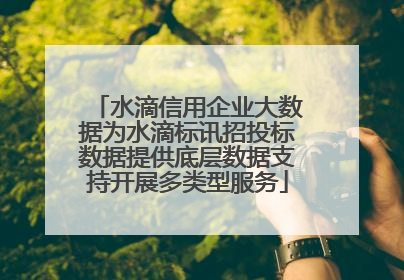 水滴信用企业大数据为水滴标讯招投标数据提供底层数据支持开展多类型服务