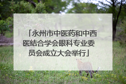永州市中医药和中西医结合学会眼科专业委员会成立大会举行