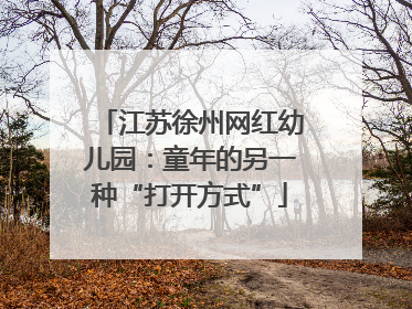 江苏徐州网红幼儿园：童年的另一种“打开方式”