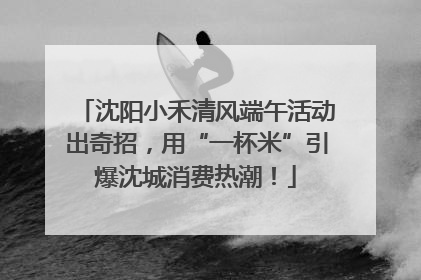 沈阳小禾清风端午活动出奇招，用“一杯米”引爆沈城消费热潮！