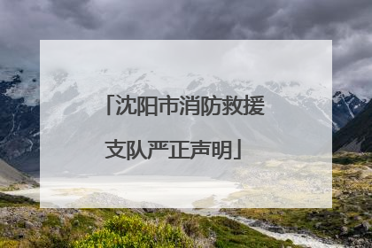 沈阳市消防救援支队严正声明