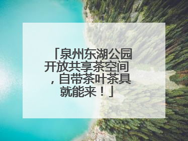 泉州东湖公园开放共享茶空间，自带茶叶茶具就能来！