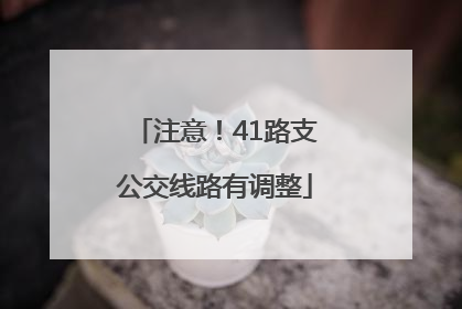 注意！41路支公交线路有调整