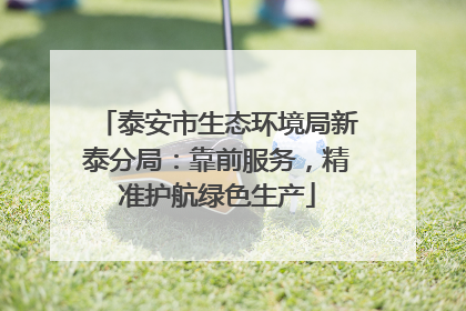 泰安市生态环境局新泰分局：靠前服务，精准护航绿色生产