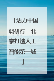 活力中国调研行｜北京打造人工智能第一城