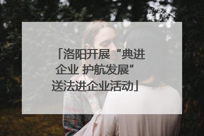 洛阳开展“典进企业 护航发展”送法进企业活动