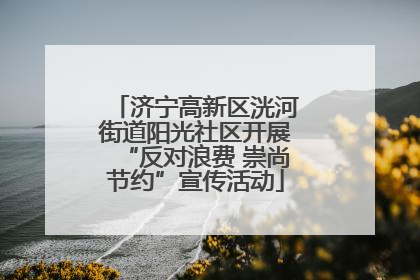 济宁高新区洸河街道阳光社区开展“反对浪费 崇尚节约”宣传活动