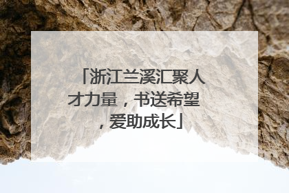浙江兰溪汇聚人才力量，书送希望，爱助成长