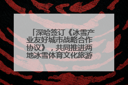 深哈签订《冰雪产业友好城市战略合作协议》，共同推进两地冰雪体育文化旅游高质量发展