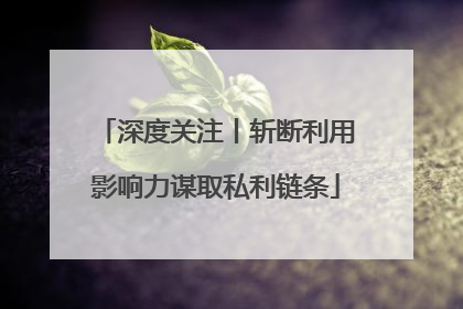 深度关注丨斩断利用影响力谋取私利链条