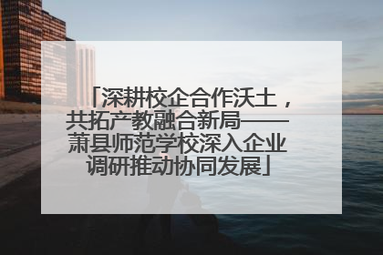 深耕校企合作沃土，共拓产教融合新局——萧县师范学校深入企业调研推动协同发展