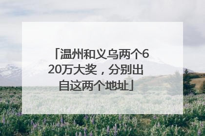 温州和义乌两个620万大奖，分别出自这两个地址
