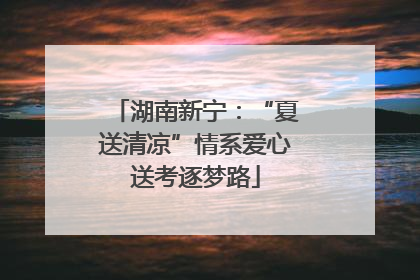 湖南新宁：“夏送清凉”情系爱心送考逐梦路
