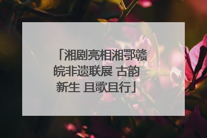 湘剧亮相湘鄂赣皖非遗联展 古韵新生 且歌且行