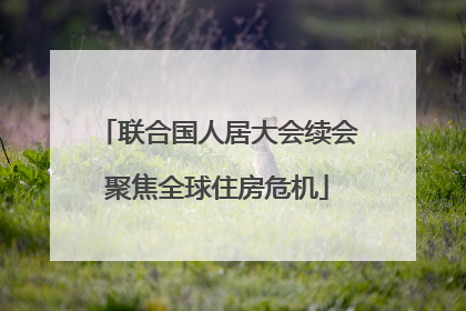 联合国人居大会续会聚焦全球住房危机