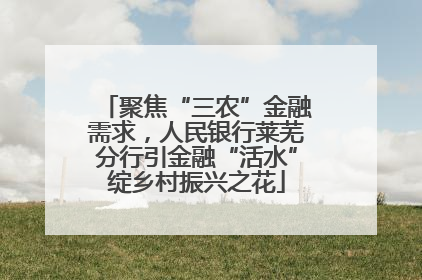 聚焦“三农”金融需求，人民银行莱芜分行引金融“活水”绽乡村振兴之花