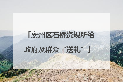 襄州区石桥资规所给政府及群众“送礼”