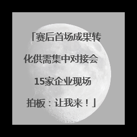 赛后首场成果转化供需集中对接会 15家企业现场拍板：让我来！