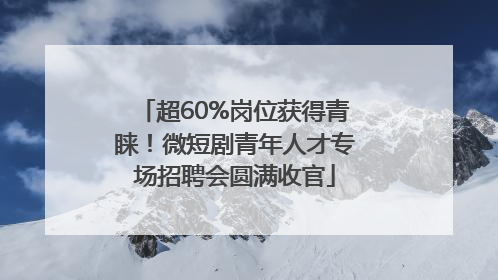 超60%岗位获得青睐！微短剧青年人才专场招聘会圆满收官