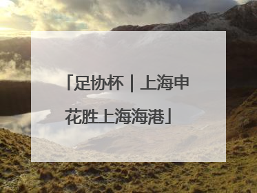 足协杯｜上海申花胜上海海港