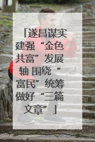 遂昌谋实建强“金色共富”发展轴 围绕“富民”统筹做好“三篇文章”