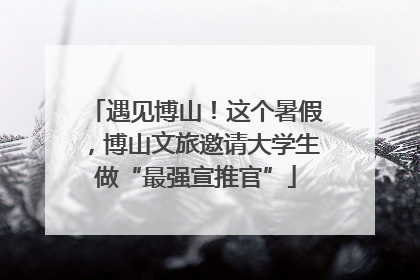 遇见博山！这个暑假，博山文旅邀请大学生做“最强宣推官”