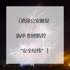 酒泉公安披星执甲 织密防控“安全经纬”