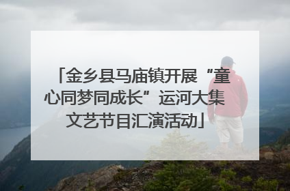金乡县马庙镇开展“童心同梦同成长”运河大集文艺节目汇演活动