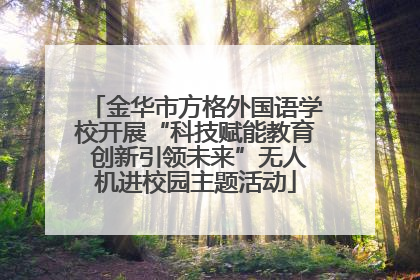 金华市方格外国语学校开展“科技赋能教育 创新引领未来”无人机进校园主题活动