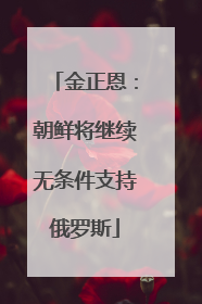 金正恩：朝鲜将继续无条件支持俄罗斯