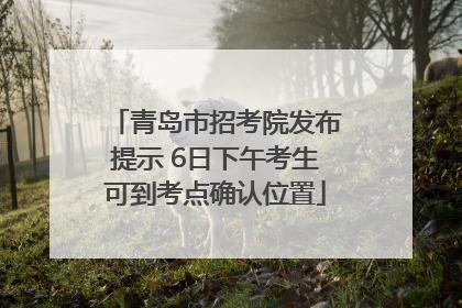 青岛市招考院发布提示 6日下午考生可到考点确认位置