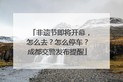 非遗节即将开幕，怎么去？怎么停车？成都交警发布提醒