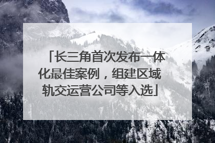 长三角首次发布一体化最佳案例，组建区域轨交运营公司等入选