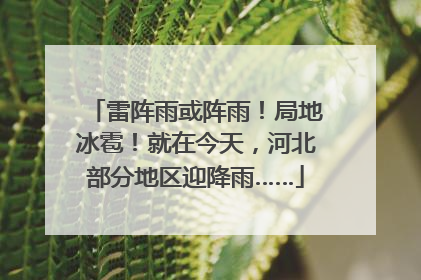 雷阵雨或阵雨！局地冰雹！就在今天，河北部分地区迎降雨……
