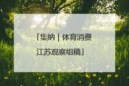集纳｜体育消费江苏观察组稿