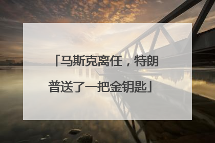 马斯克离任，特朗普送了一把金钥匙
