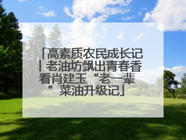高素质农民成长记丨老油坊飘出青春香 看肖建玉“老一辈”菜油升级记