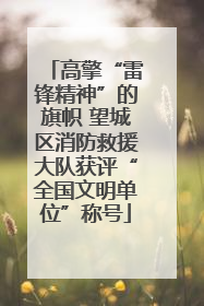 高擎“雷锋精神”的旗帜 望城区消防救援大队获评“全国文明单位”称号