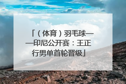 （体育）羽毛球——印尼公开赛：王正行男单首轮晋级