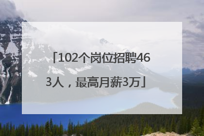 102个岗位招聘463人，最高月薪3万