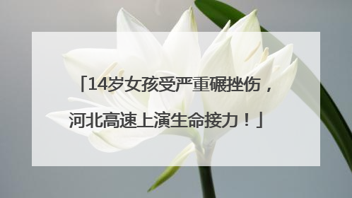 14岁女孩受严重碾挫伤，河北高速上演生命接力！