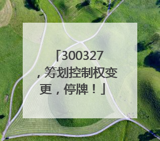 300327，筹划控制权变更，停牌！