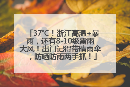 37℃！浙江高温+暴雨，还有8-10级雷雨大风！出门记得带晴雨伞，防晒防雨两手抓！