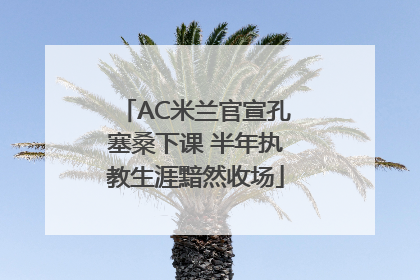 AC米兰官宣孔塞桑下课 半年执教生涯黯然收场