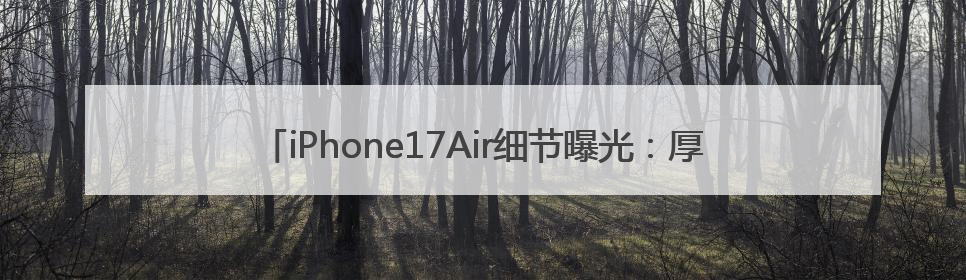 iPhone17Air细节曝光：厚度仅为5.5毫米，重量约为146克